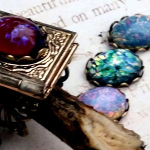 Locket Ring, Book Ring, Fire Opal Ring, Dragon Breath Ring, Locket, Free Shipping, birthday gift, Cosplay, Wife Gifts, Graduation Gifts