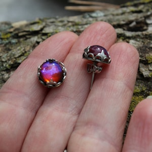 Dragon Breath Earrings, Dragon&#39;s Breath Ring, Opal Ring, Opal Earrings, Mexican Fire Opal Ring, Wife Gift, Girlfriend Gift, Fall Gifts, Gift