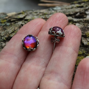 Dragon's Breath Earrings, Dragon's Breath Ring, Opal Ring, Opal Earrings, Mexican Fire Opal Ring, Free Shipping, Gift for Wife, Mother's Day image 1