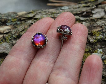 Dragon Breath Earrings, Mexican Fire Opal Style Earrings, Fantasy Jewelry Gift for Her, Prom Earrings, Dangle Earrings, Handmade USA