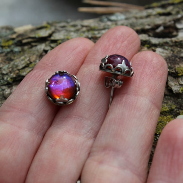 Dragon's Breath Earrings, Dragon's Breath Ring, Opal Ring, Opal Earrings, Mexican Fire Opal Ring, Free Shipping, Gift for Wife, Mother's Day