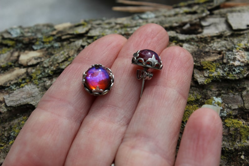 Dragon's Breath Earrings, Dragon's Breath Ring, Opal Ring, Opal Earrings, Mexican Fire Opal Ring, Free Shipping, Gift for Wife, Mother's Day image 1