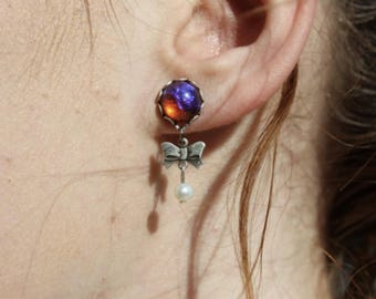 Drachenatem Ohrringe, Feueropal Ohrringe, Fantasy Schmuck Geschenk für sie, Ohrhänger, Abschlussball Ohrringe, handgefertigt USA