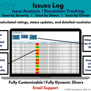 Risk & Issue Metrics Tracker, KPI Dashboard Excel Template - Etsy