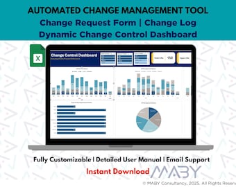 Change Management,  Change Log, Change Control, Change Review, Project Management, Dashboard, Change, Project Tracker, Change Analysis