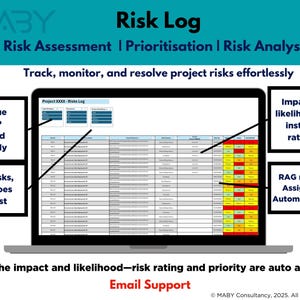 Risk & Issue Metrics Tracker, KPI Dashboard Excel Template - Etsy