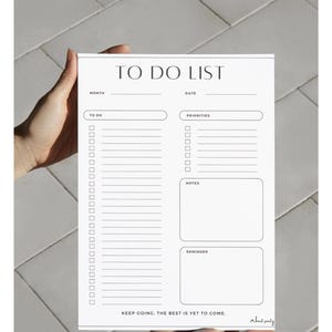 Minimalistyczna lista rzeczy do zrobienia, priorytety, przypomnienia, neutralna, prosta, zorganizuj się