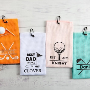 Asciugamano da golf ricamato, asciugamano da golf personalizzato, asciugamano da golf con monogramma, asciugamano da golf personalizzato, regalo da golf personalizzato per papà, regali per lo sposo