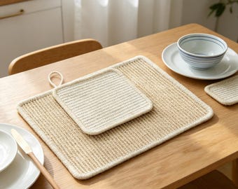 Natural Sisal Dish Scrubber Pad, Eco Friendly Kitchen Cleaning Cloth, Handmade Pot Scrubber, Reusable Wash Pad, Zero Waste Kitchen Sponge