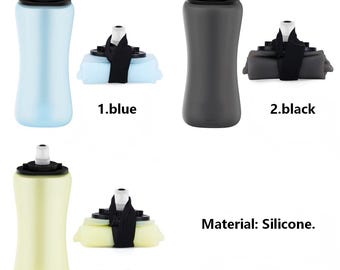 Collapsible Silicone Water Bottle, Portable Outdoor Water Cup, Foldable Sports Bottle, Leakproof Travel Flask, Camping Hiking Bottle
