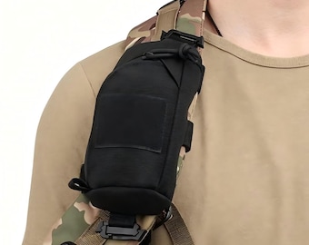 Tactical Water Bottle Pouch, MOLLE Bottle Holder, Outdoor EDC Gear Bag, Oxford Cloth Utility Pouch, Hiking Camping Accessory, Made to Order