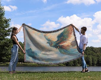 Flying Phoenix Woven Blanket + Tapestry