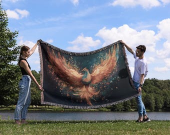 Bright Phoenix Woven Blanket + Tapestry