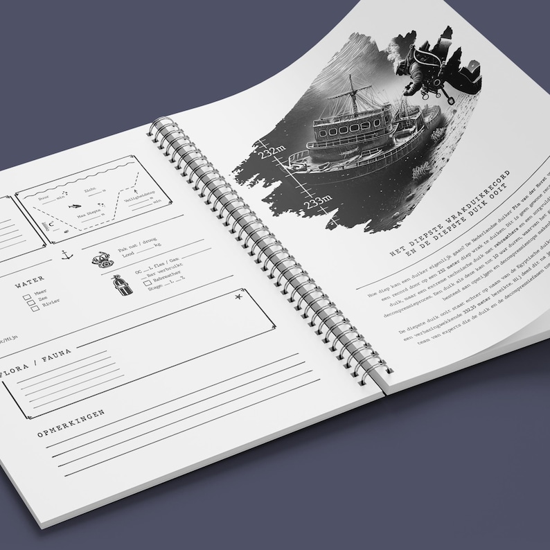 DIVE FACTS SPIRAL DIVE LOG image 2