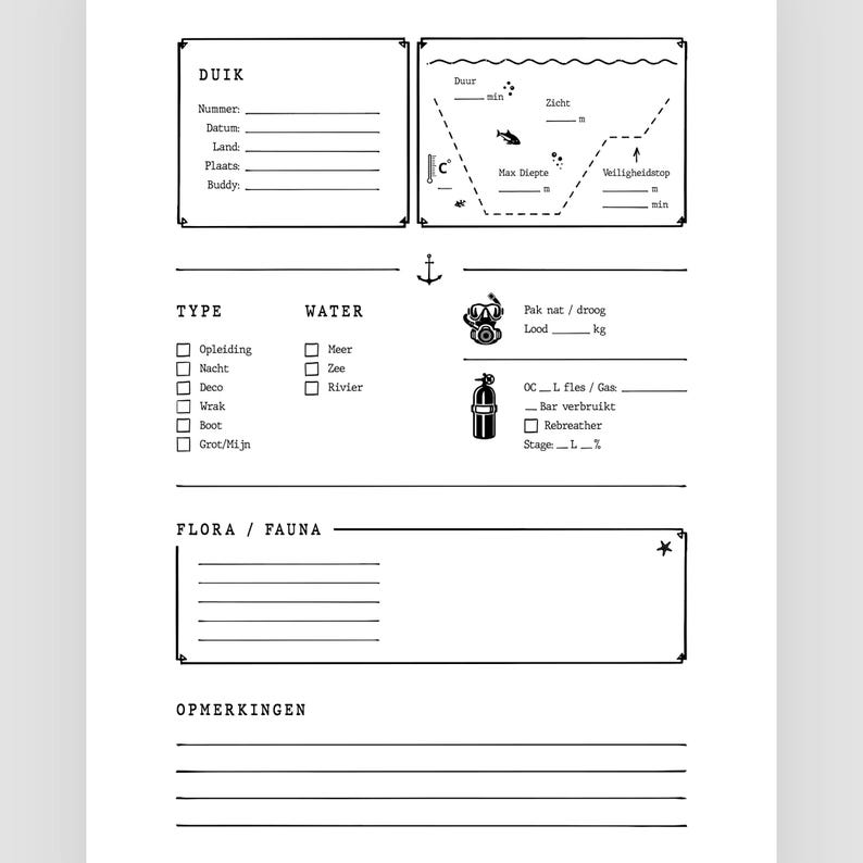 DIVE FACTS SPIRAL DIVE LOG image 3