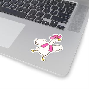 Quirky Goose Kiss-Cut Stickers, Cute Animal Stickers, Laptop Decor, Fun Gift for Friends, Party Favors, Artsy Decor