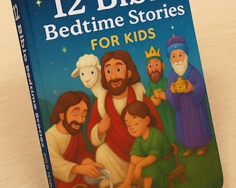 12 Bijbelverhalen voor het slapengaan voor kinderen: christelijk stripboek