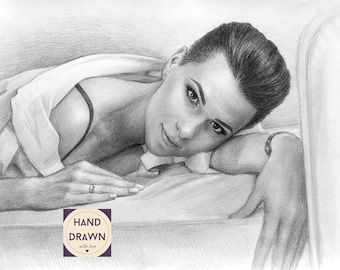 Retrato personalizado a lápiz / Retratos dibujados a mano a partir de fotos / Retrato a lápiz dibujado a mano