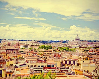 Rome photography, Italy photos, panoramic photo, landscape, view from hill, wanderlust, travel print for beautiful home decor, 8x10