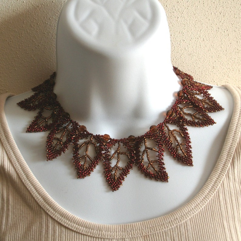 Beaded Leaf Necklace image 4