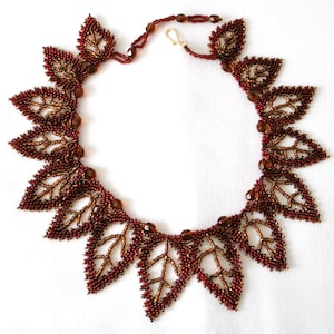 Beaded Leaf Necklace