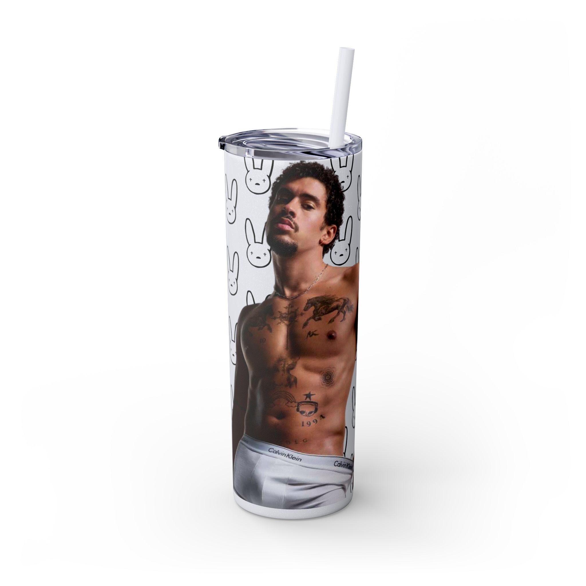BadBunny Calvin Skinny Tumbler with Straw, 20oz