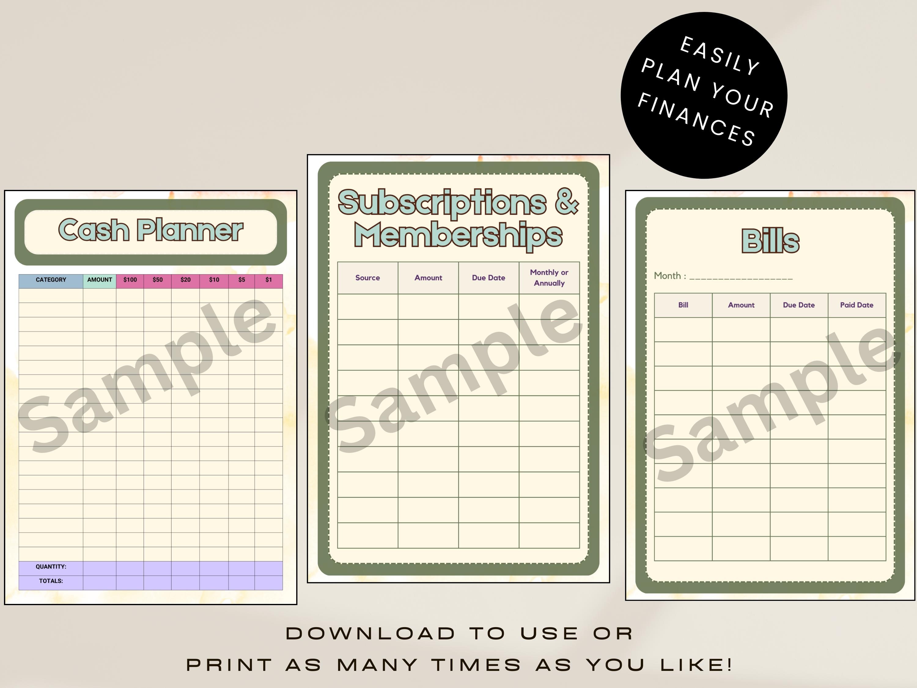 2025 Complete Budget Planner for Binder Sunflower Themed | Paycheck ...