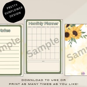 2025 Complete Budget Planner for Binder Sunflower Themed | Paycheck ...