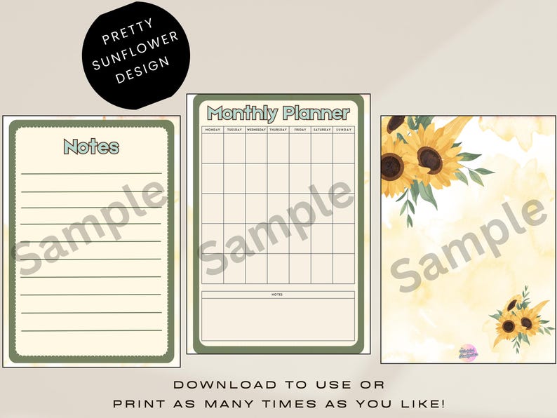 2025 Complete Budget Planner for Binder Sunflower Themed | Paycheck ...