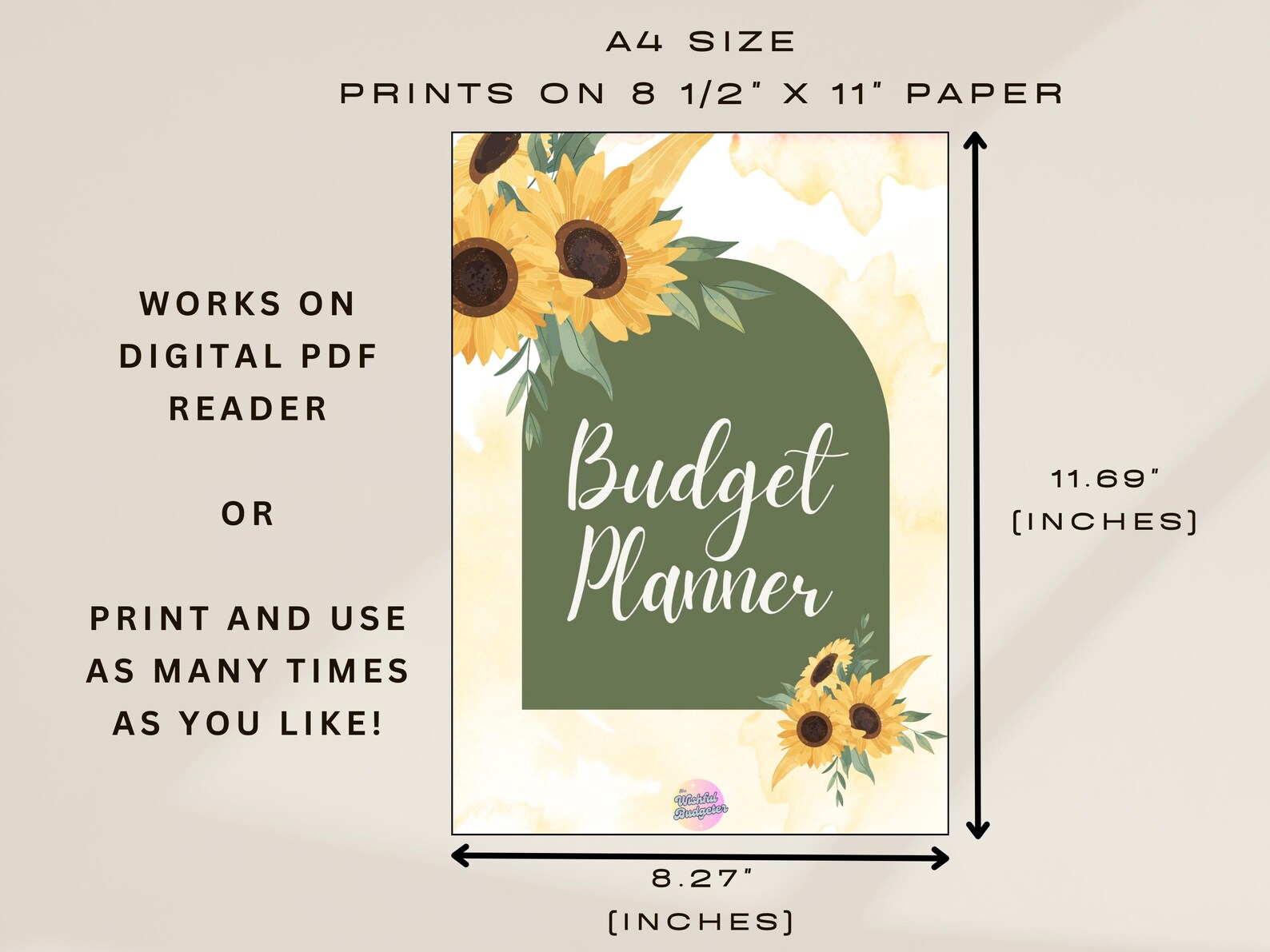 2025 Complete Budget Planner for Binder Sunflower Themed | Paycheck ...