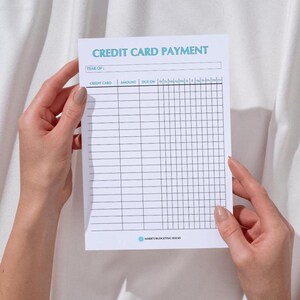 Tracker voor creditcardbetalingen | Digitale download | Afmeting: 8,5 x 11 inch