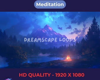 Campfire in Pine Forest Loop | Cozy Night Video for Meditation, Sleep & Digital Ambience