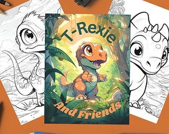Printable dinosaur coloring book for kids fun activity pages preschool coloring sheets toddler dinosaur activity instant download PDF art.