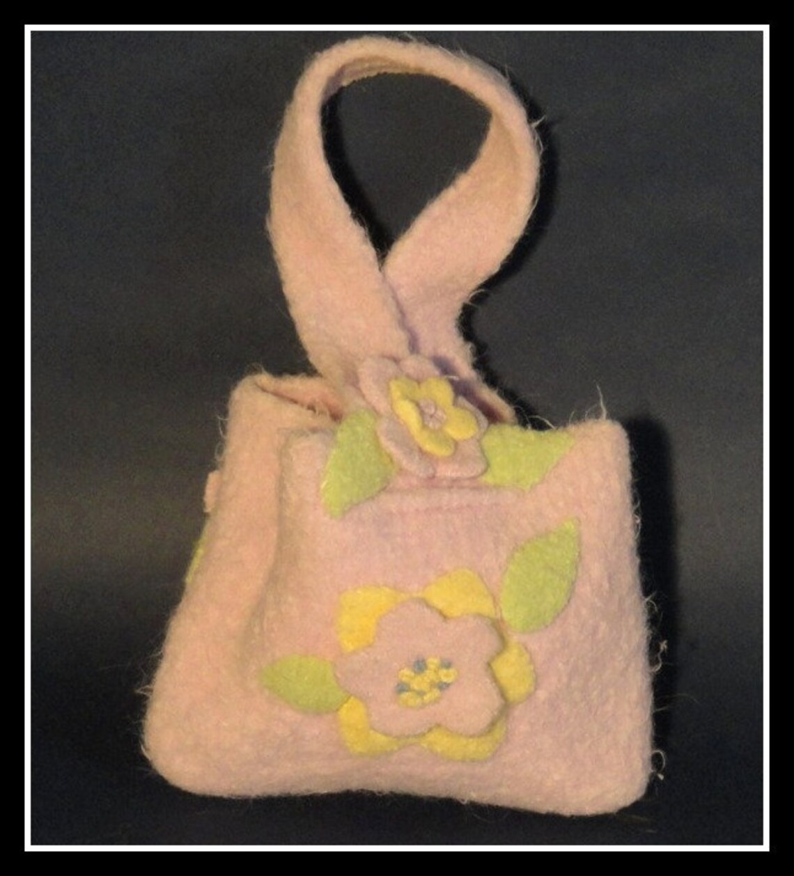 Felted pink flower purse Etsy