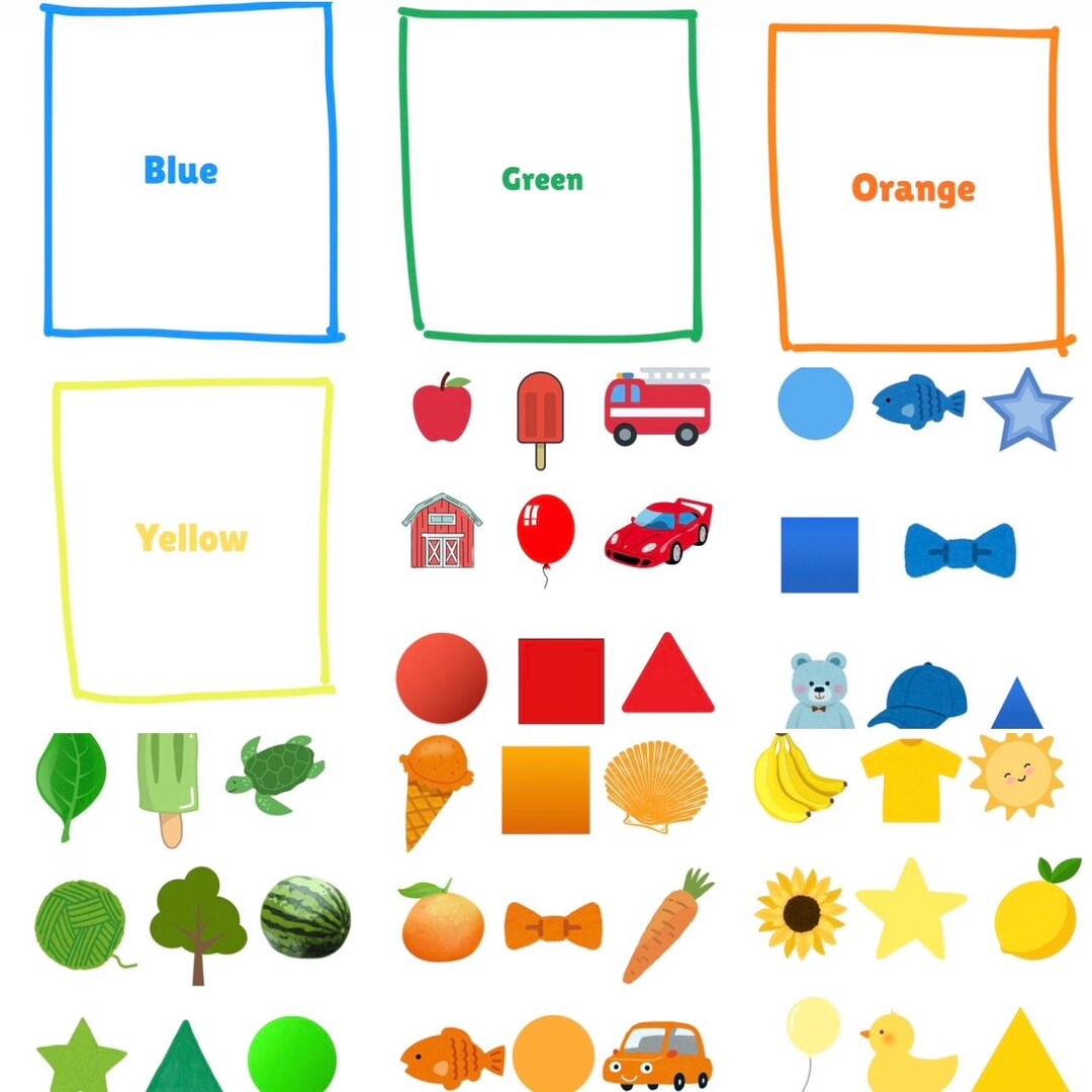 Object Colour Matching Game Printable for Toddlers and Preschool ...