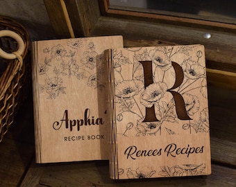 Personalisiertes Rezeptbuch aus Holz: Individuelles Rezeptbuch, Familienkochbuch