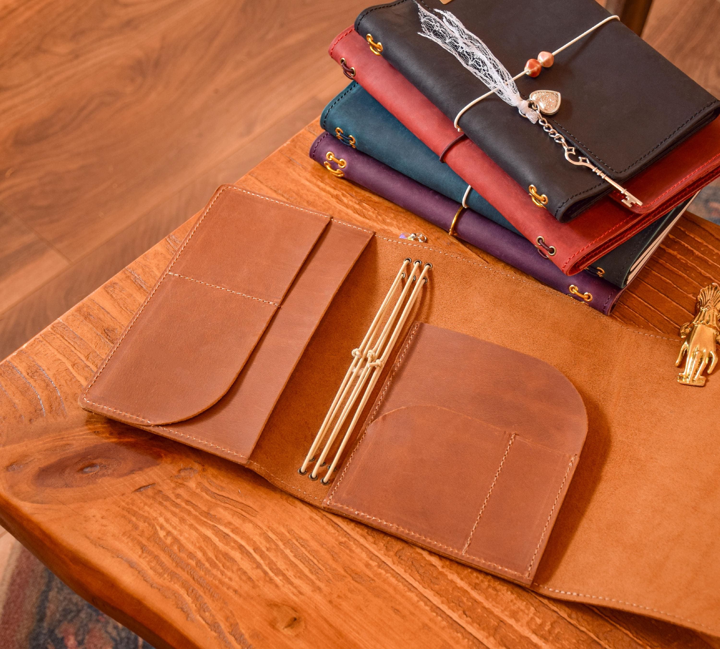 Vintage journal handmade leather - Etsy 日本