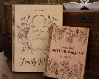 Personalisiertes Rezeptbuch aus Holz: Individuelles Rezeptbuch, Familienkochbuch