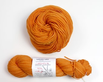 Plant Dyed USA Yarn DK 50gm, Nature Dyed Yarn, Naturally Dyed Yarn, Orange Plant Dyed Crochet Yarn, HandDyed Yarn DK Wool