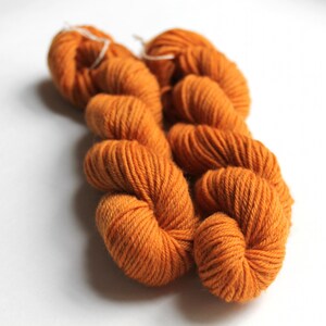 May include: Two skeins of orange yarn, twisted together.