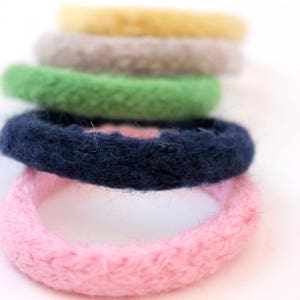 6 Montessori Toy Bangles, Kids Toys, Holiday Gift, Waldorf Toy Wool, Colorful Kid Jewelry, Soft Childrens Toy, Stocking Stuffer, Kids Gift image 6