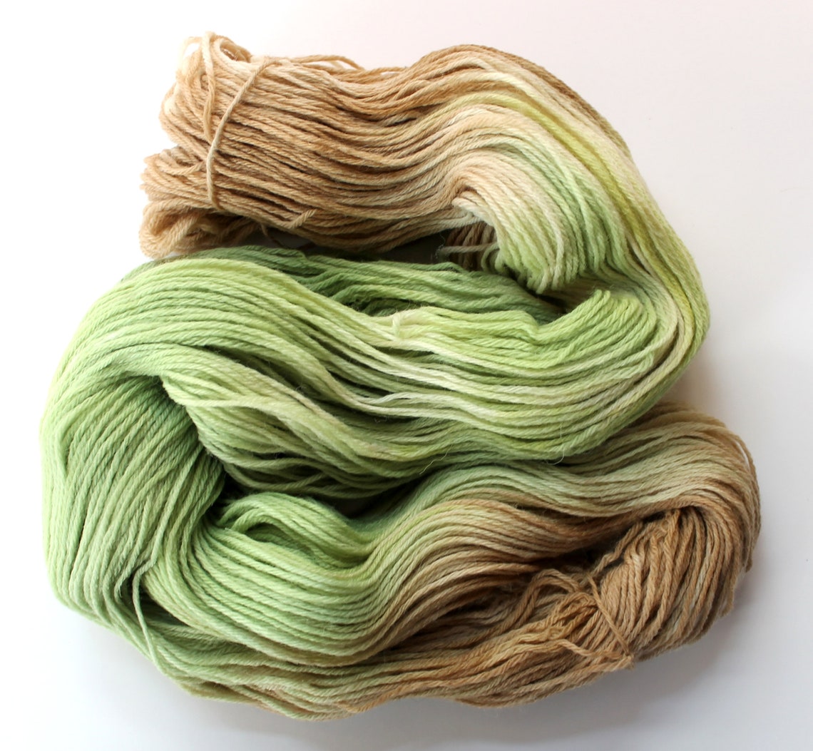 Green Natural Dyed Yarn 100gm Superwash USA Wool Fingering Etsy