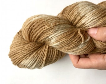 Plant Dyed Walnut Brown Yarn, 100gm Worsted Weight Hand Dyed Yarn