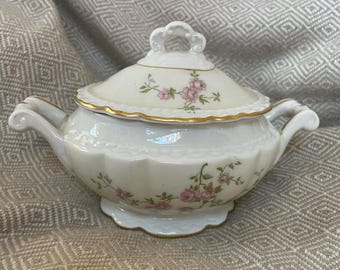 Vintage Royal Jackson Bone China Antoinette Rose Sugar Bowl and Lid