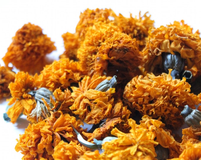 Dried Marigold Blossoms 20gm, Natural Dye Flowers, Dry Tagetes Flowers