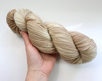 Plant Dyed USA Wool Yarn: Walnut Brown Worsted Weight, Hand Dyed