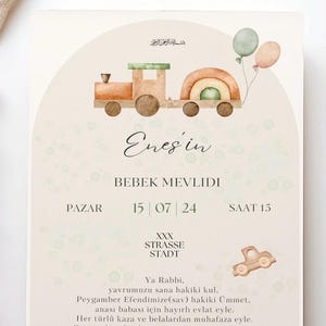 Bebek Mevlidi Davetiyesi | kisiye özel Mevlüt karti | invitation | digital | Einladungskarte | Bebek mevlidi | personalisiert