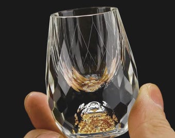 Vergoldetes Prisma Schnapsglas