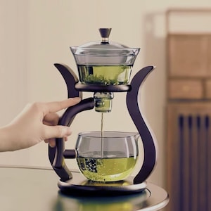Glass Tea Kettle Semi-Automatic Drip With Infuser