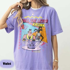 Retro 90s Kronk and Yzma Pull The Lever Kronk Comfort Colors Shirt, The Emperor&#39;s New Groove, Disney Villains Tee, Disneyland Trip 2025